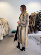 Grey Fox Fur Coat, Medium, Outlet