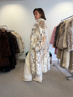 Lynx Fur Coat, Rare Luxury, White reflection, Oversized up tk 3XL