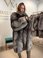 Silver Fox Fur Coat, Large, Ankershoffhem luxury brand