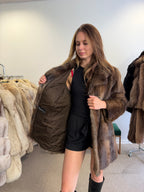Brown Beaver Fur Jacket, Medium, Outlet