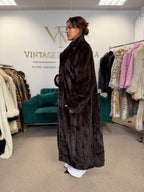 Dark Brown Mink Fur Coat, XL, Extra Full Length, Luxury