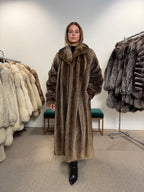 Raccoon Fur Coat, Full Length, Size L