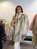 Fox Fur Coat, White Nordic, Size S