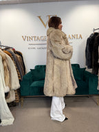 White Nordic Fox Fur Coat, Large, Outlet