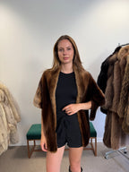 Mink Fur Stole, Whiskey, Luxury 170 cm