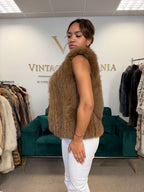 Light Brown Fox Fur Vest, Medium, Vintage