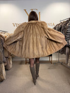Pastel Mink Fur Jacket, Light Beige, 3XL