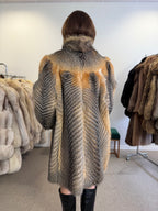 10. Grey Fox Fur Jacket, Medium, Beyer Pelze