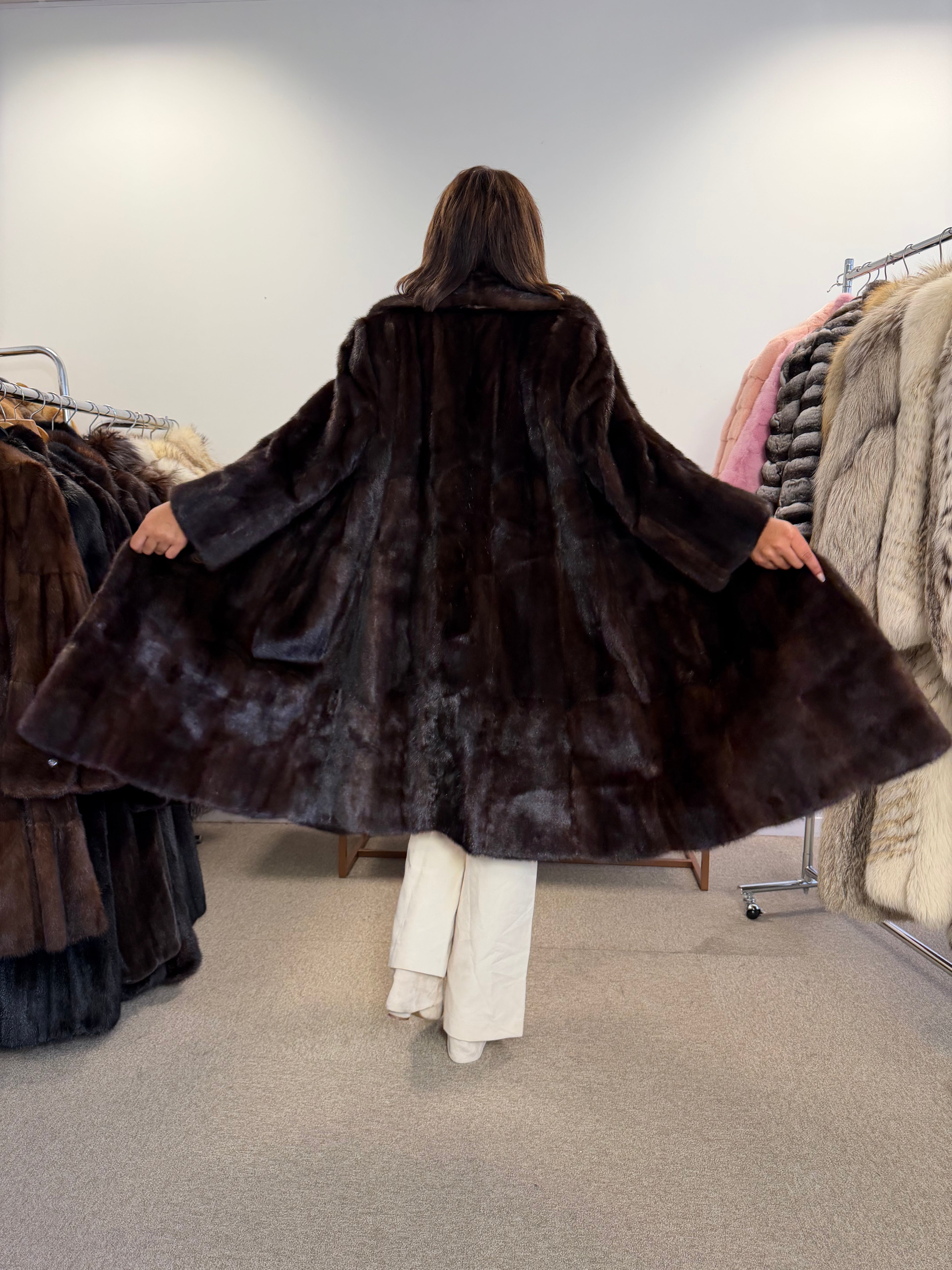 Mink Fur Coat, Brown, Medium
