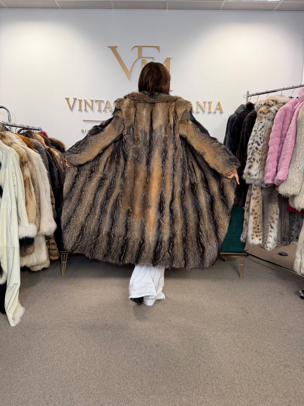 Coyote Fur Coat, Small, Outlet