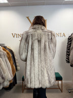 White Blue Fox Fur Coat, Like New, Medium