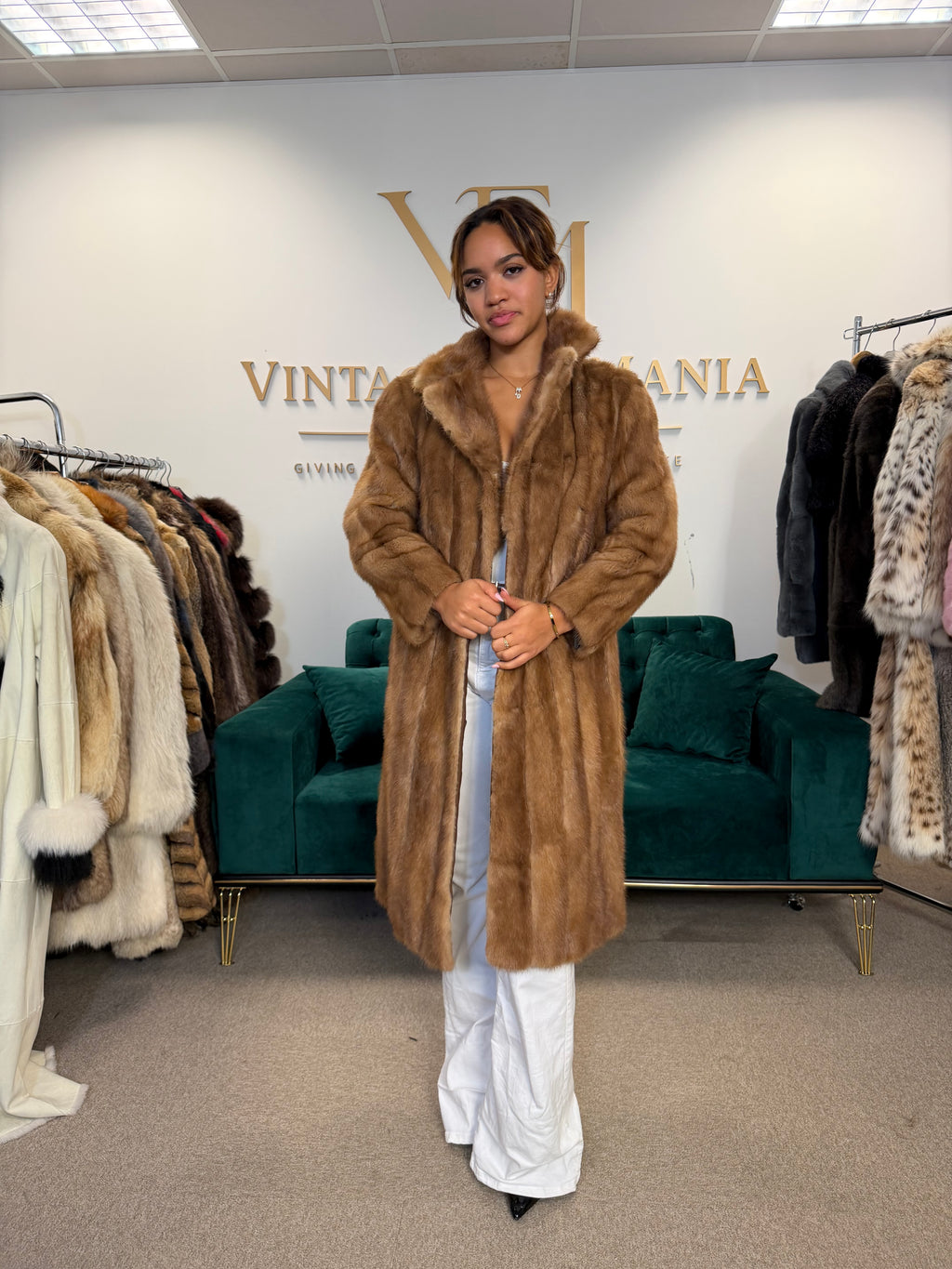 Pastel Mink Fur Coat, Medium