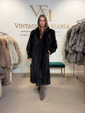 Almost Black Mink Fur Coat, XXL, Full Length, Luxury