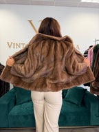 Short Brown SAGA Mink Fur Jacket, M/L