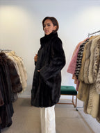 Mink Fur Jacket, Black, Medium