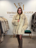 White Fox Fur Coat, Medium, Outlet