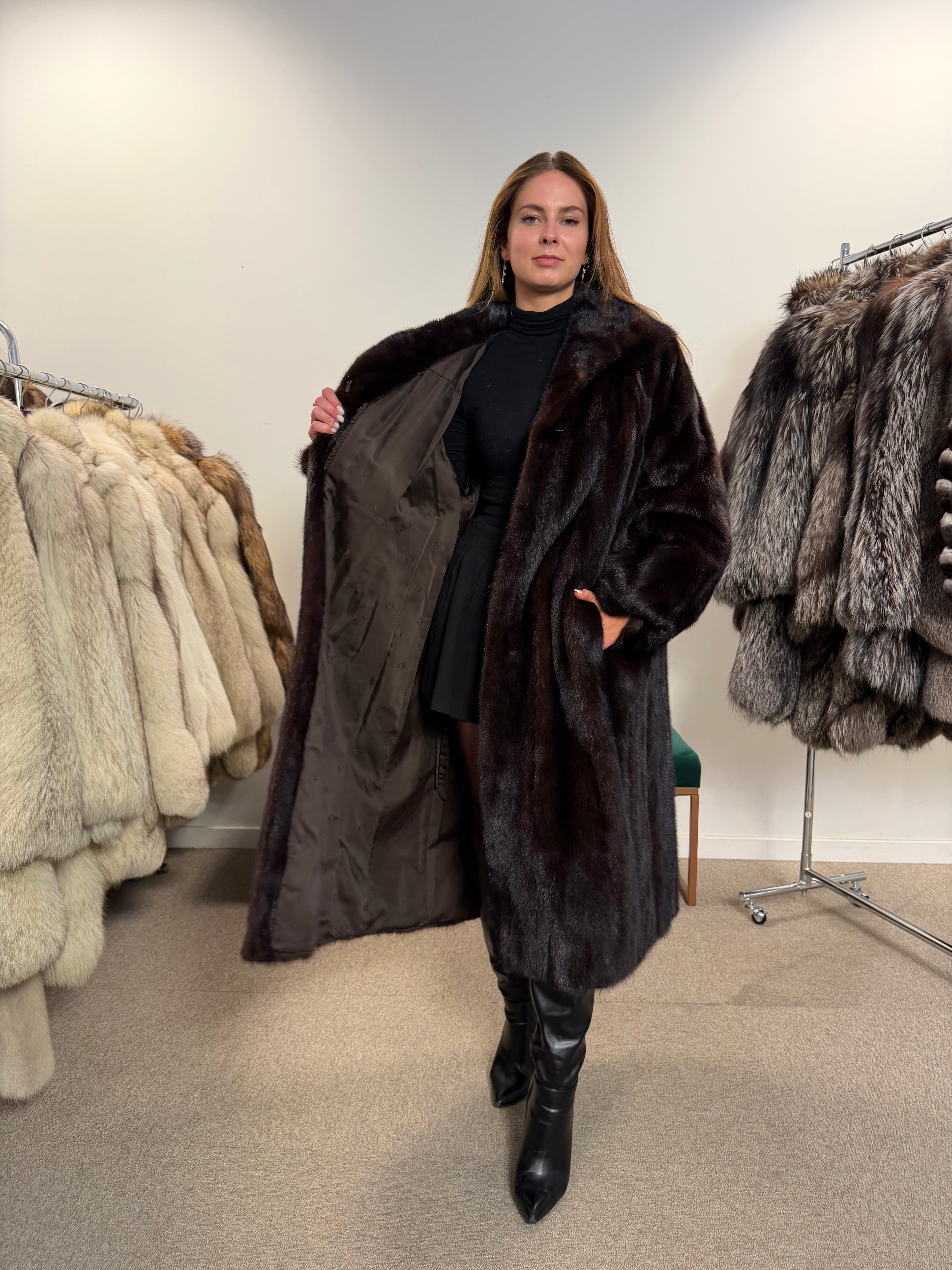 Mink Fur Coat, SAGA, Size XXL