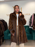 Brown Thick Mink Fur Coat, XL, Flexible
