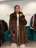Brown Thick Mink Fur Coat, XL, Flexible