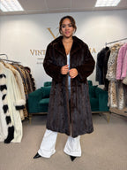Brown Mink Fur Coat, M/L, Full Length