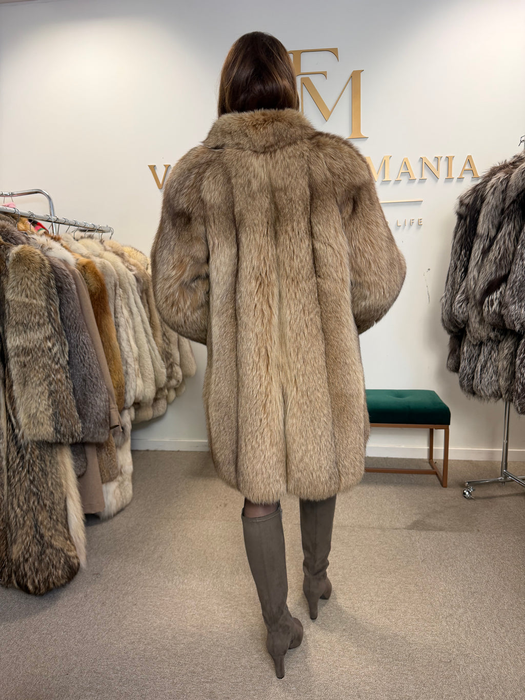 Soft Brown Fox Fur Coat, Medium, Super Soft