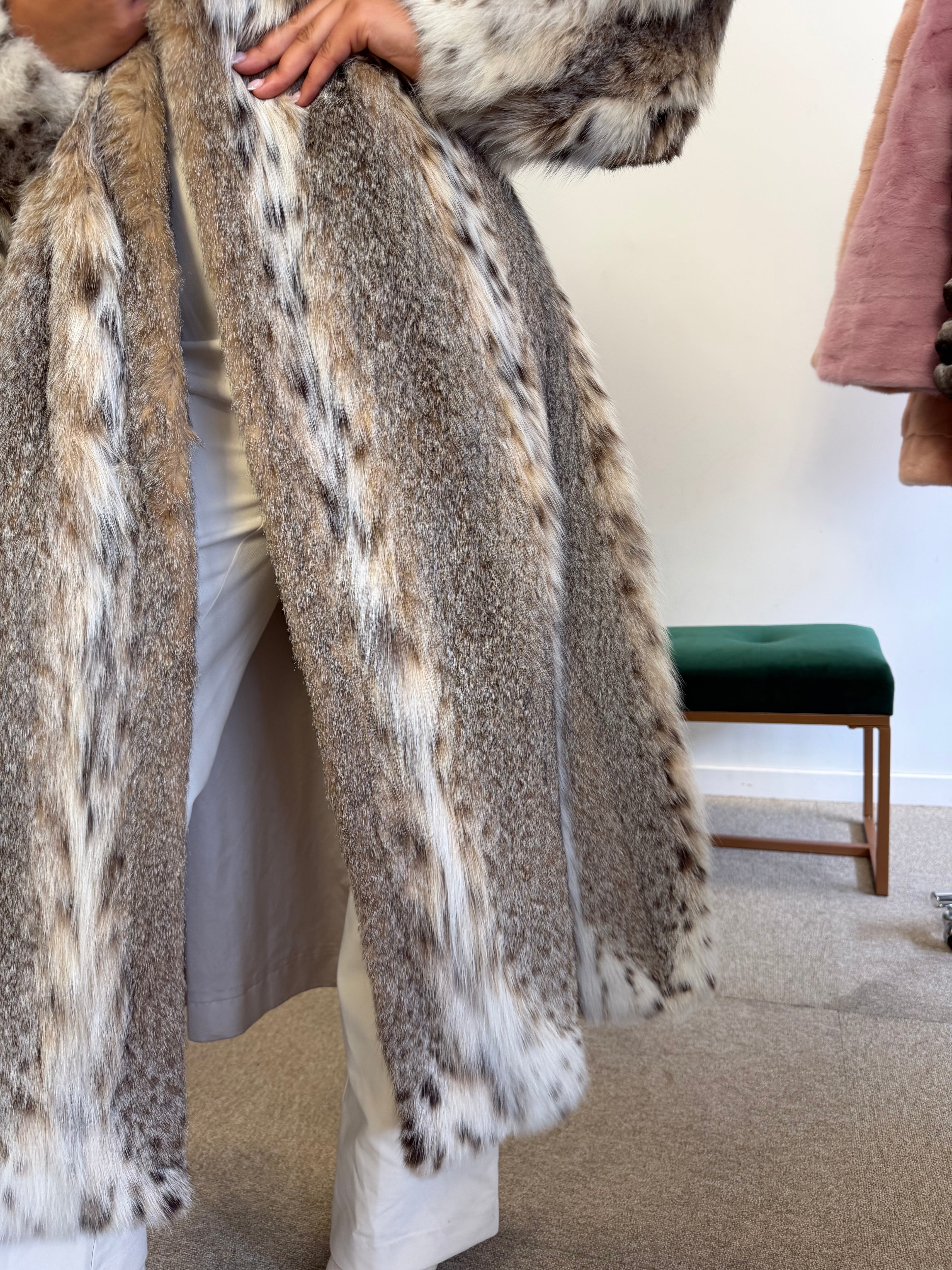 Lynx Fur Coat, Bobcat, XXL