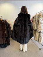Mink Fur Coat, Dark Brown, Medium