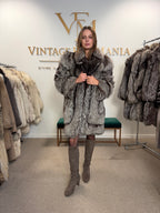 Silver Fox Fur Coat, Medium, Fluffy Soft
