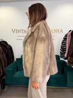 Short Grey Mink Fur Jacket, Large