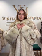 White Fox Fur Coat, 4XL, Swinger, Luxury