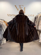 Loudwin Pelze Mink Fur Coat, Dark Brown, Full Length, XXL