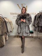 Silver Fox Fur Coat, Medium, Fluffy Soft