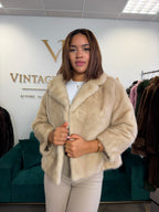 Short White Mink Fur Jacket, Large