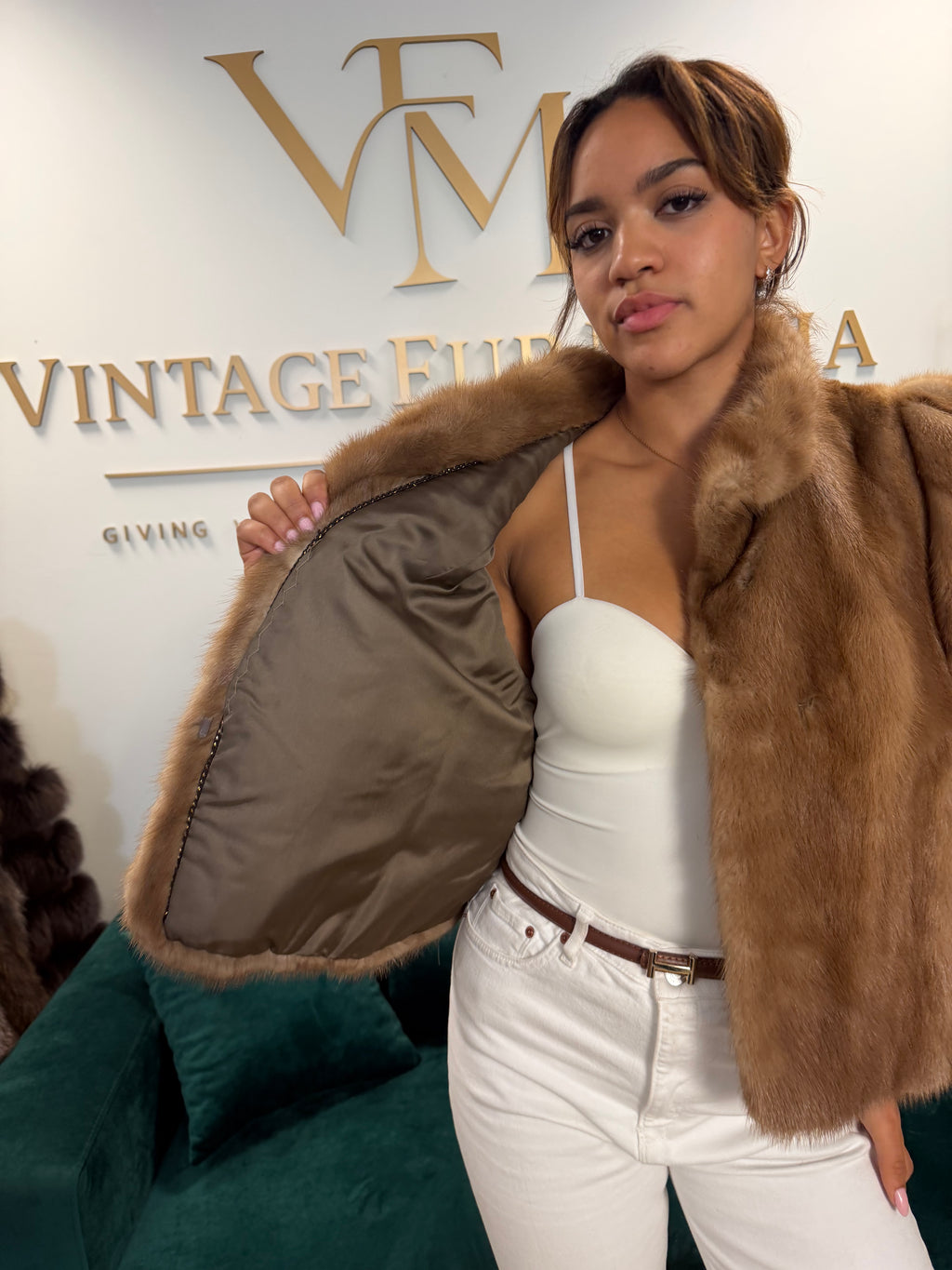 Pastel Mink Fur Jacket, Medium