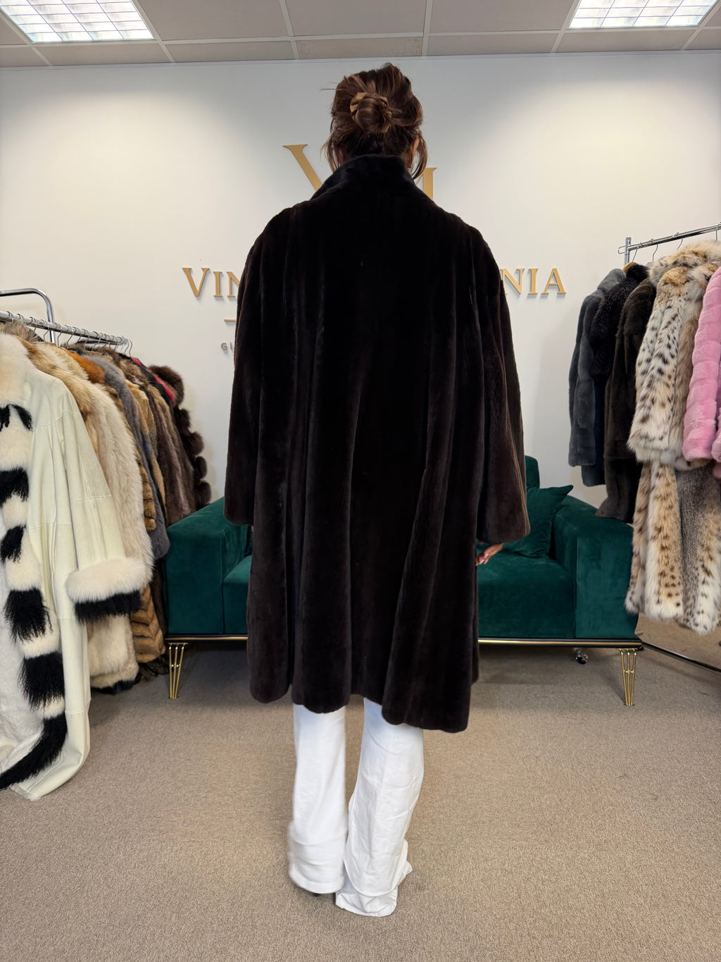 Sheared Black Mink Fur Coat, Fits up to 5XL, Burki Bern