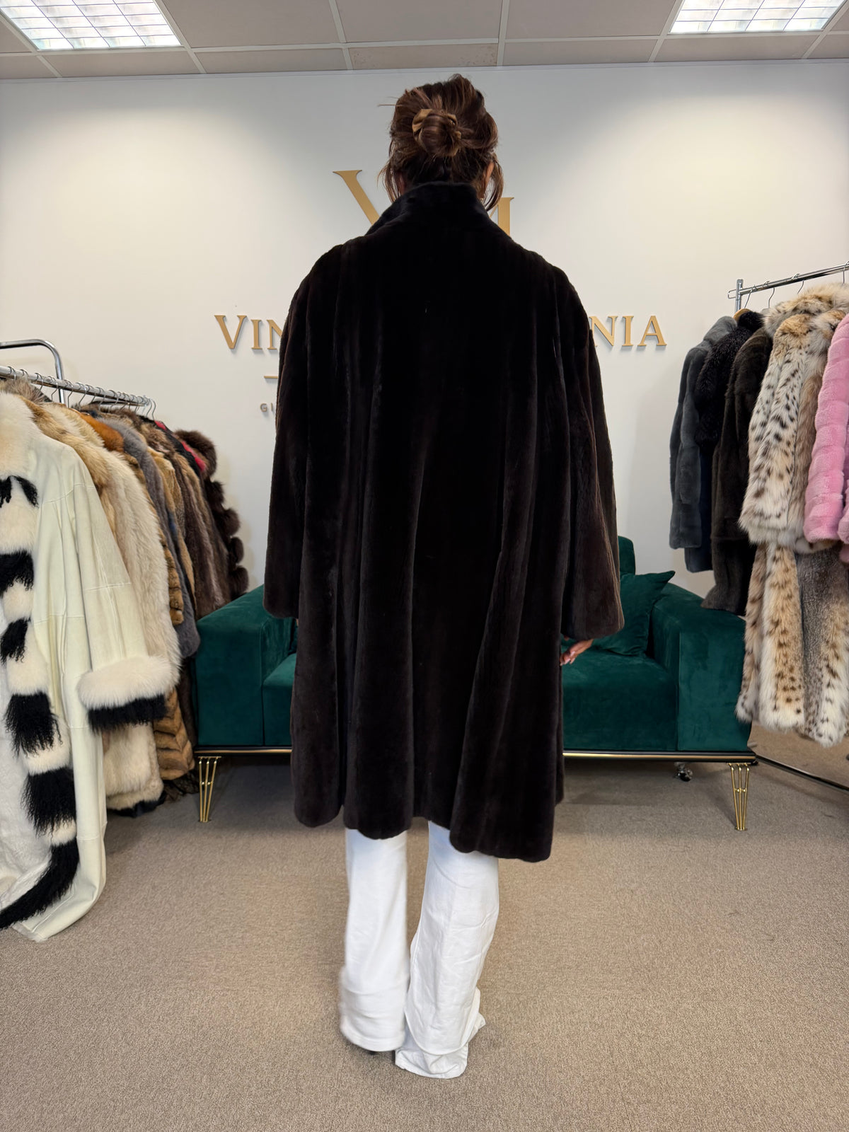 Sheared Black Mink Fur Coat, Fits up to 5XL, Burki Bern