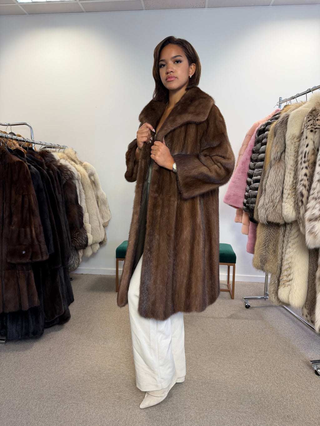 Pastel Mink Fur Coat, Medium