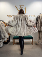 White Blue Fox Fur Coat, Like New, Medium