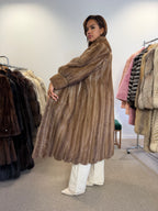 Mink Fur Coat, Pastel Snakeskin Swinger, Large size L