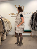 White Nordic Fox Fur Vest, Medium, New