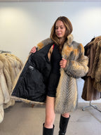 10. Grey Fox Fur Jacket, Medium, Beyer Pelze