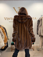 Pierre Balmain Mink Fur Coat, Brown, Medium, French Luxury