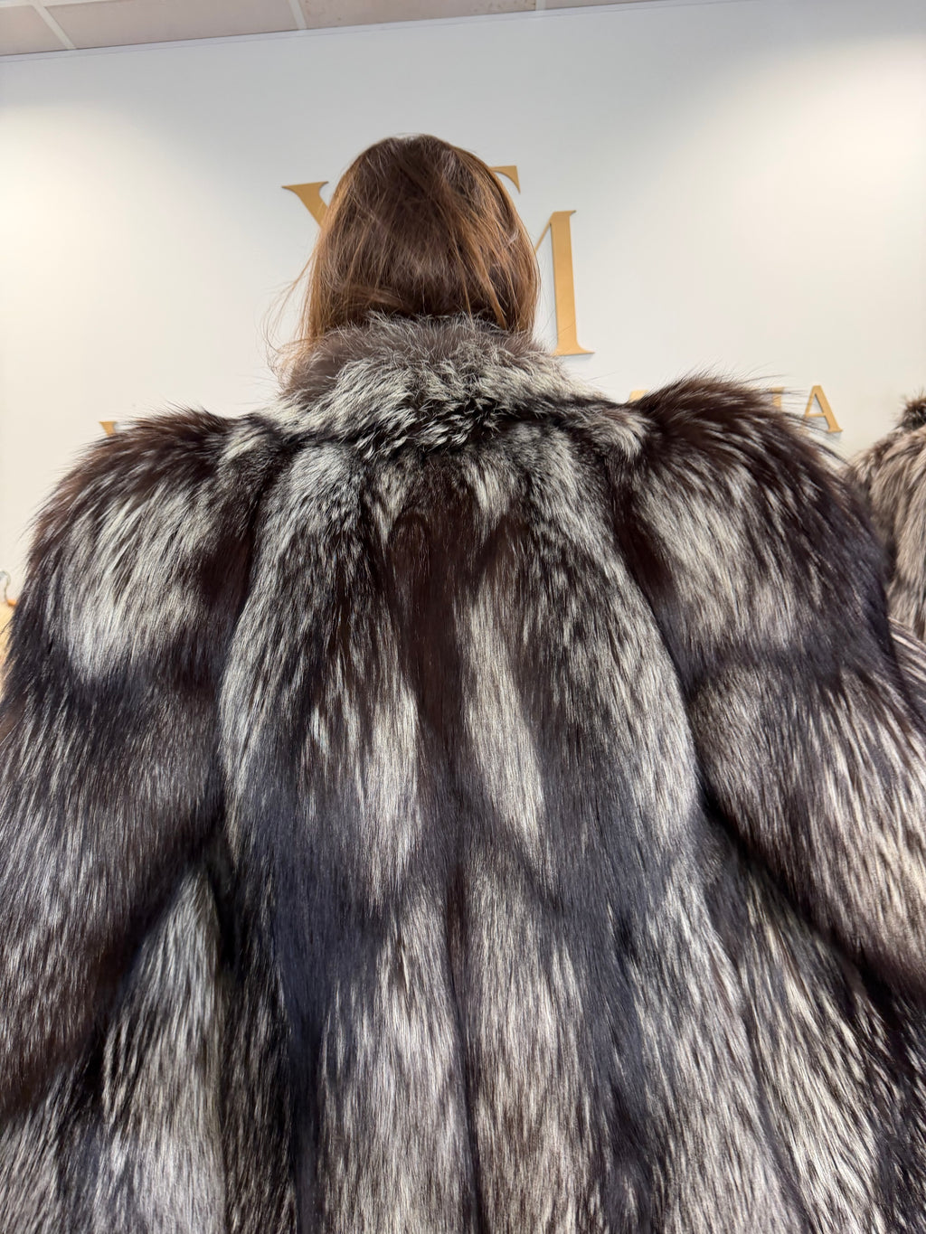 Silver Fox Fur Coat, Large, Ankershoffhem luxury brand