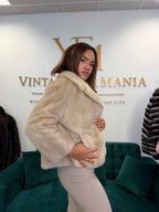 Short White Mink Fur Jacket, Large