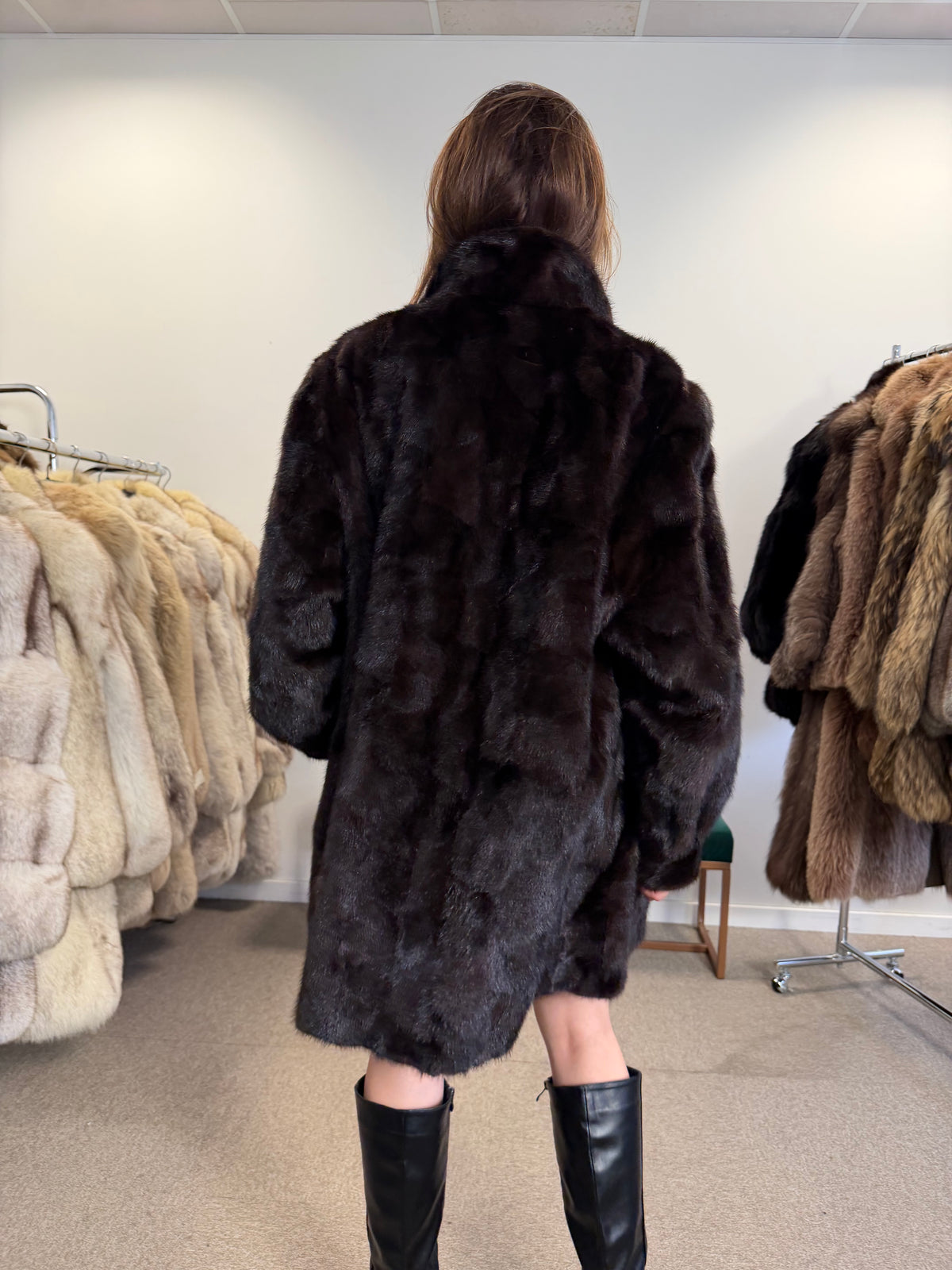 Brown Mink Fur Jacket, XL, Wagner Pelzhaus