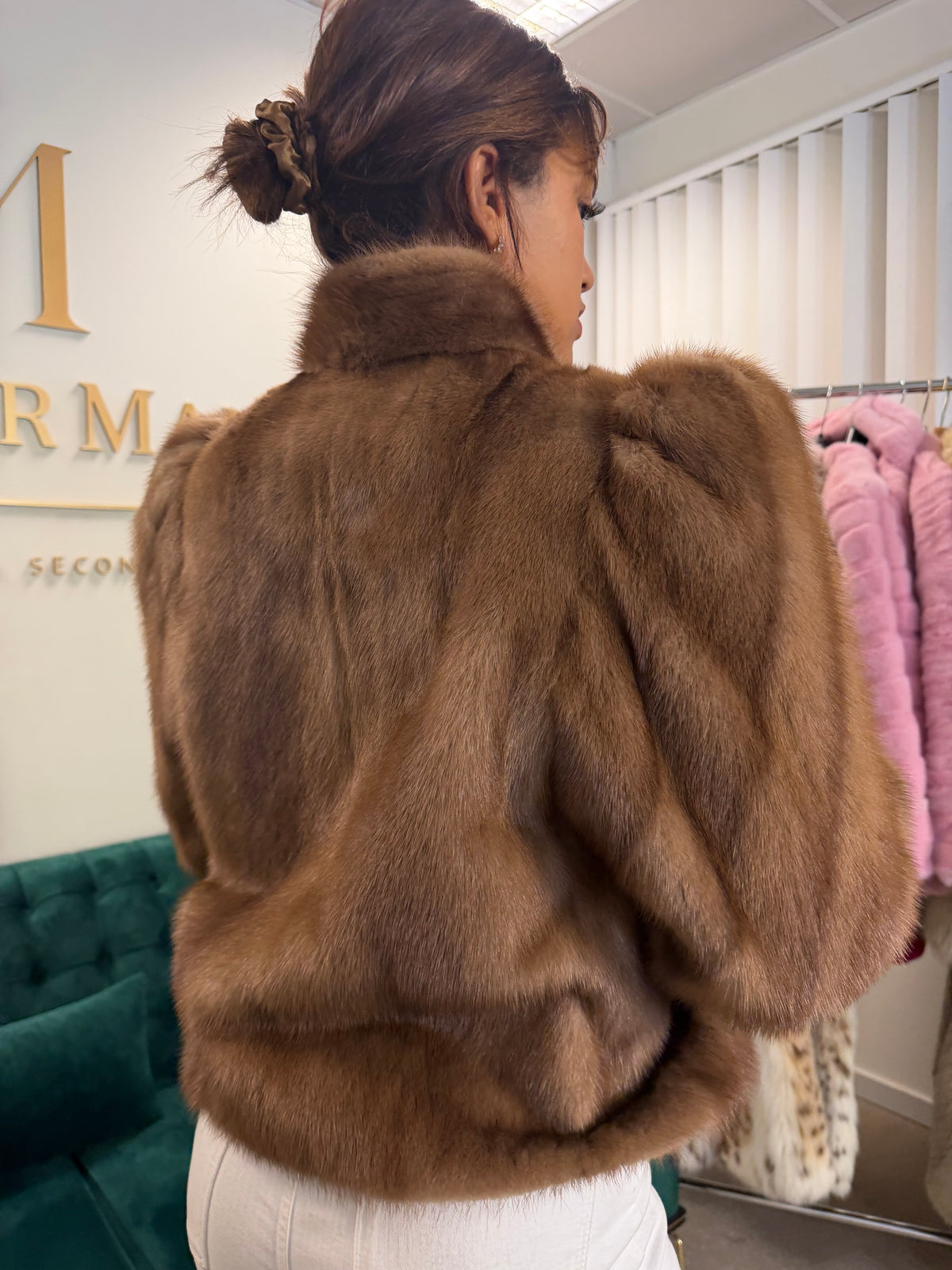 Pastel Mink Fur Jacket, Medium