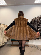 Mink Fur Vest, Pastel, Size M
