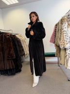 New Mink Fur Coat, Dark Sapphire Sheared, Size L