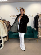Black Sheared Mink Fur Jacket, XL, Reversible
