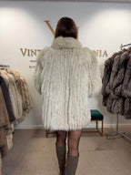 White SAGA Fox Fur Jacket, Medium
